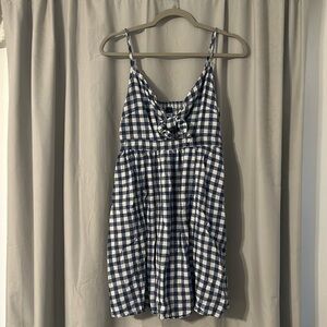 Old Navy Blue and White Gingham Sundress with Pockets Size Medium